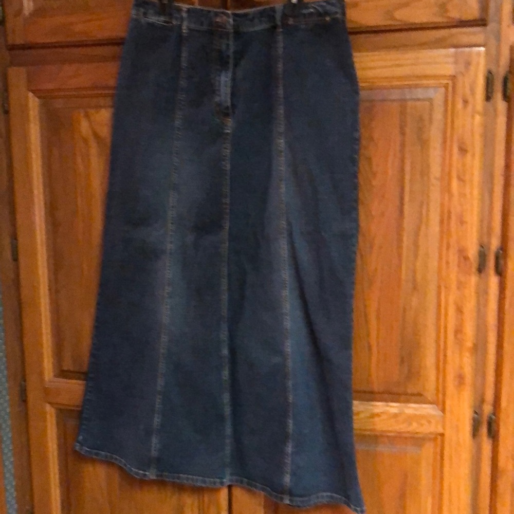 Ami Dark Blue Denim Maxi Skirt